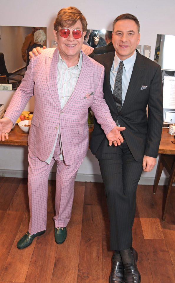  David recently hosted an evening with Elton John at the Hammersmith Apollo