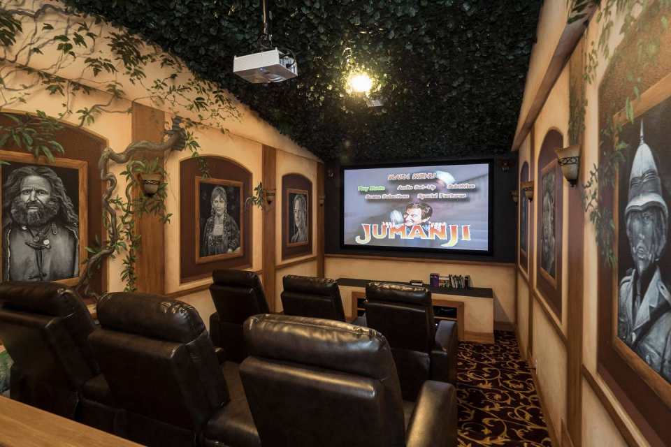 Watch an array of films at the Jumanji movie theatre room