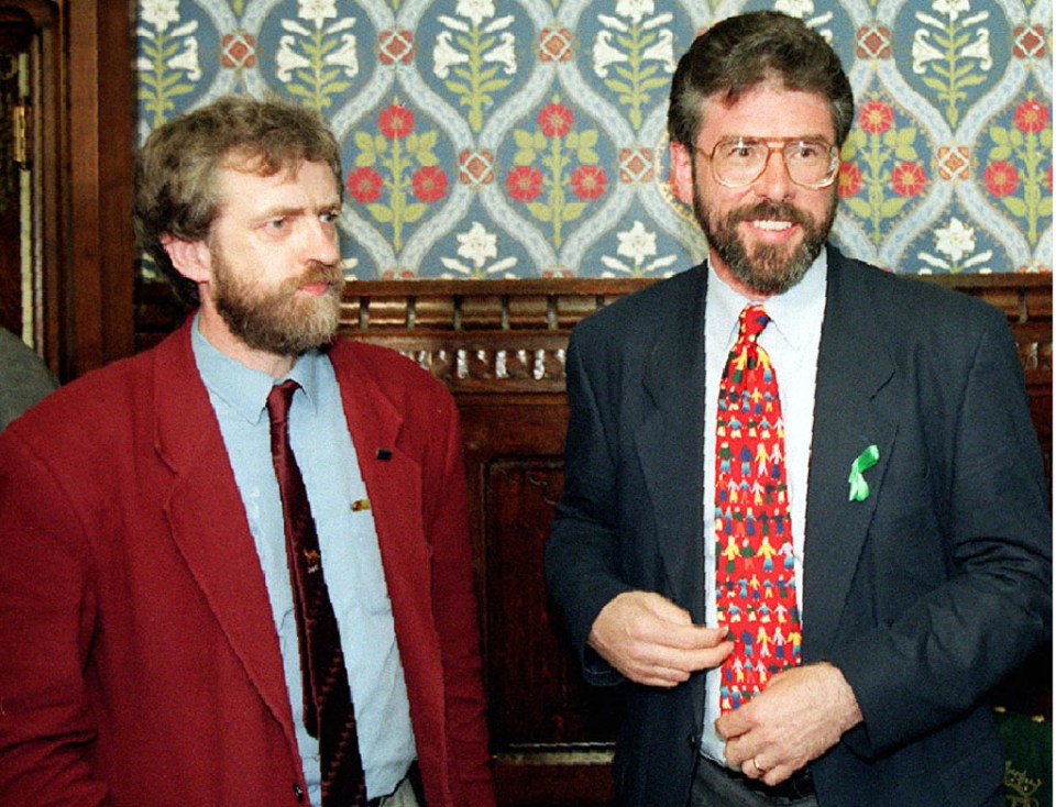  Jeremy Corbyn with Sinn Fein President Gerry Adams at the House of Commons in the mid-nineties