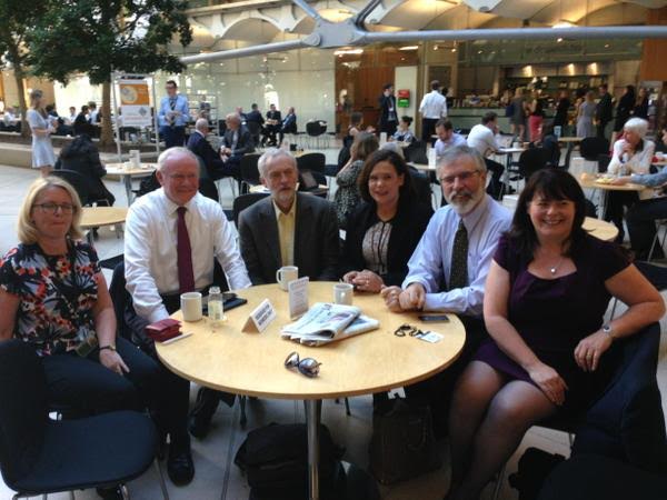  Jeremy Corbyn meeting Sinn Fein leaders Gerry Adams and Martin McGuinness in the House of Commons