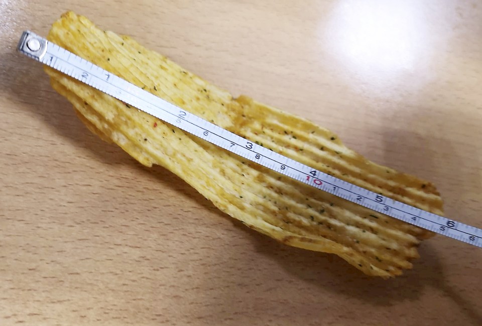  The SIX-INCH chilli flavoured snack was found in a Morrisons own-brand crisp packet