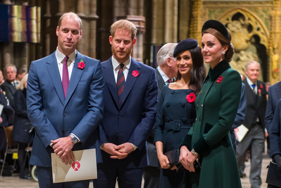  Today the brothers put on a united front to deny claims 'bullying' by William had helped to drive Harry and Meghan from the family