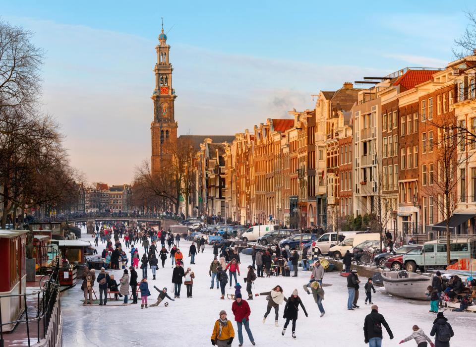  You can still go ice skating in Amsterdam at this time of year