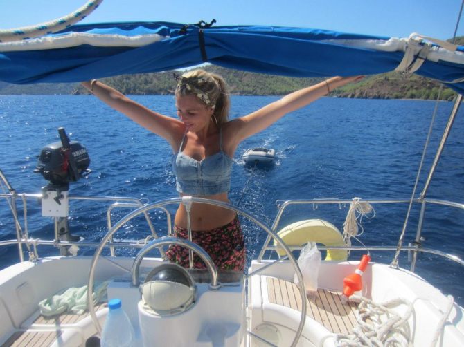 Boris Johnson's partner Carrie Symonds snapped during the couple's Caribbean break