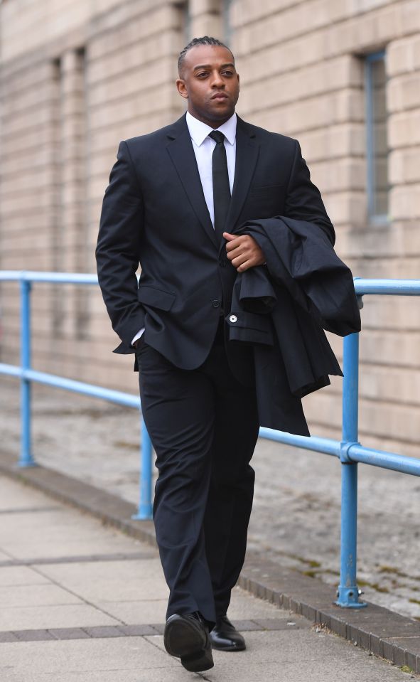 Oritse arriving at court in May 2019 after a woman claimed he raped her during a boozy night out in 2016