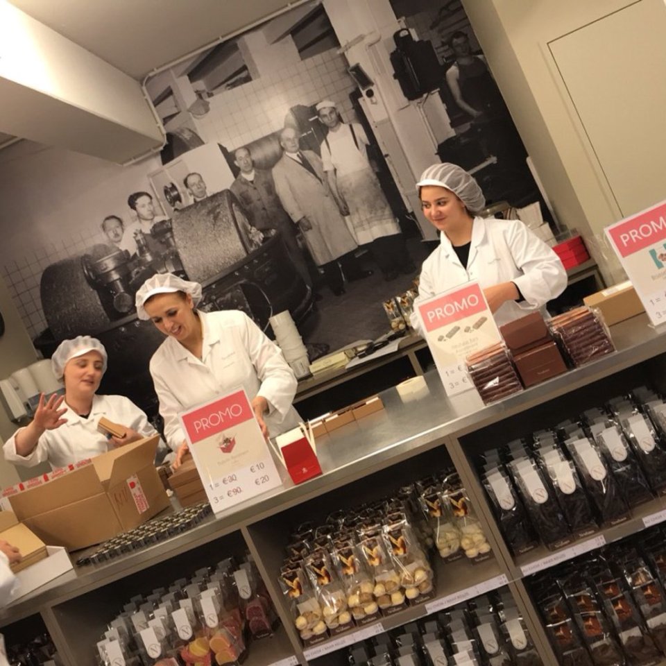 Guests can also buy discounted boxes of chocolate after trying