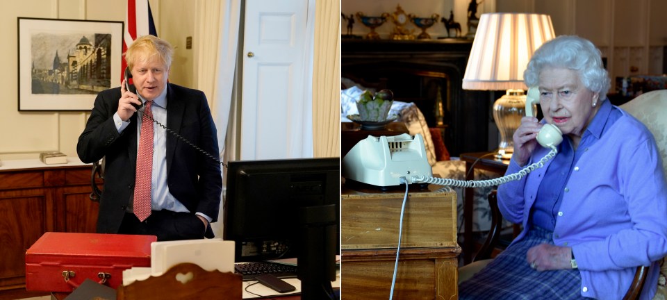  Boris Johnson speaks to the Queen on the phone for their weekly audience