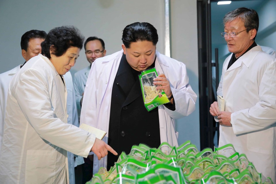  Kim Jong-un visits the Kumkop General Foodstuff Factory on January 18, 2015