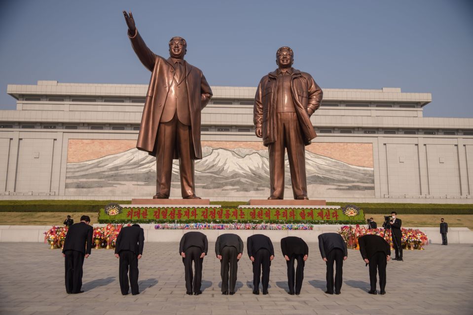  A bronze statue of Kim Il-sung, left, now stands next to one of his son Kim Jong-il in Pyongyang