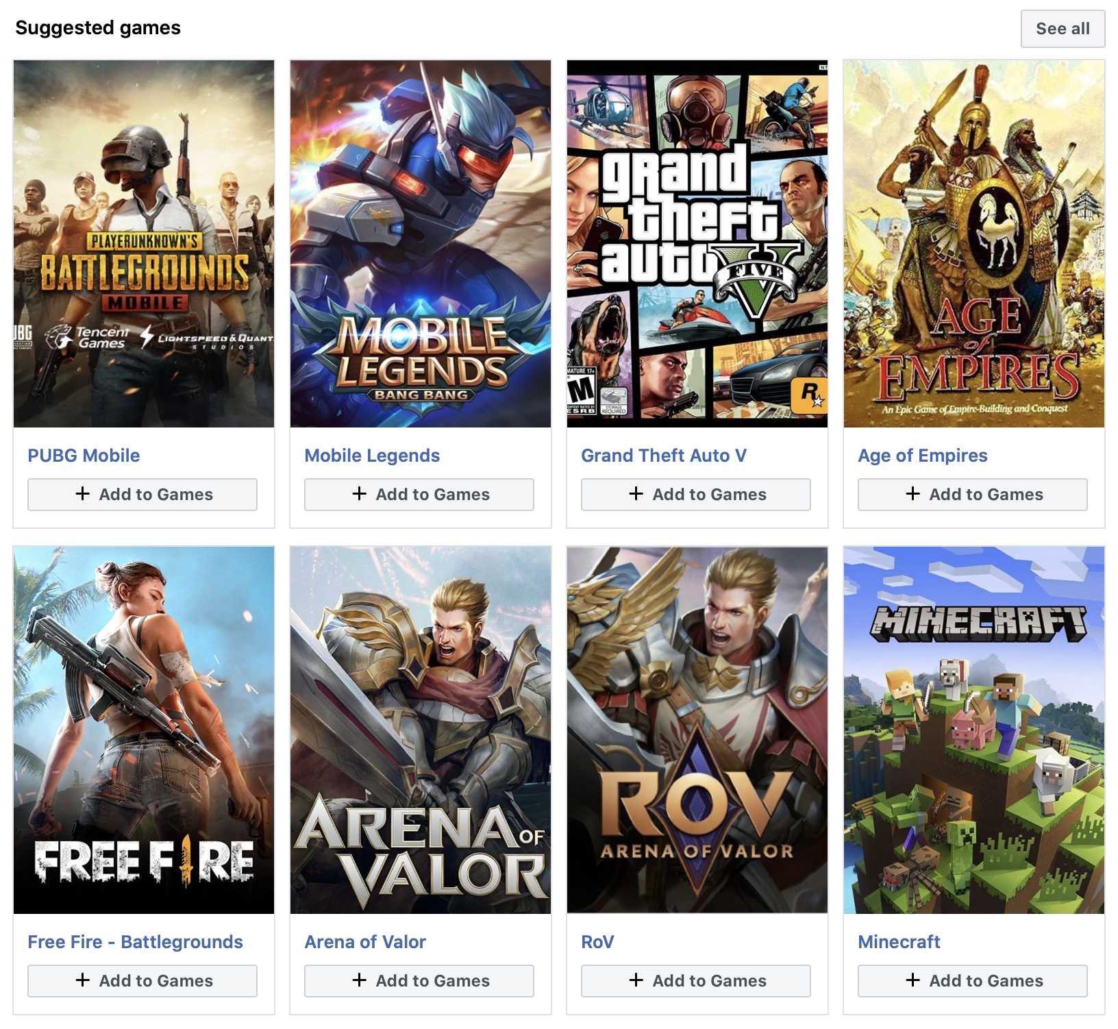 Facebook Gaming app