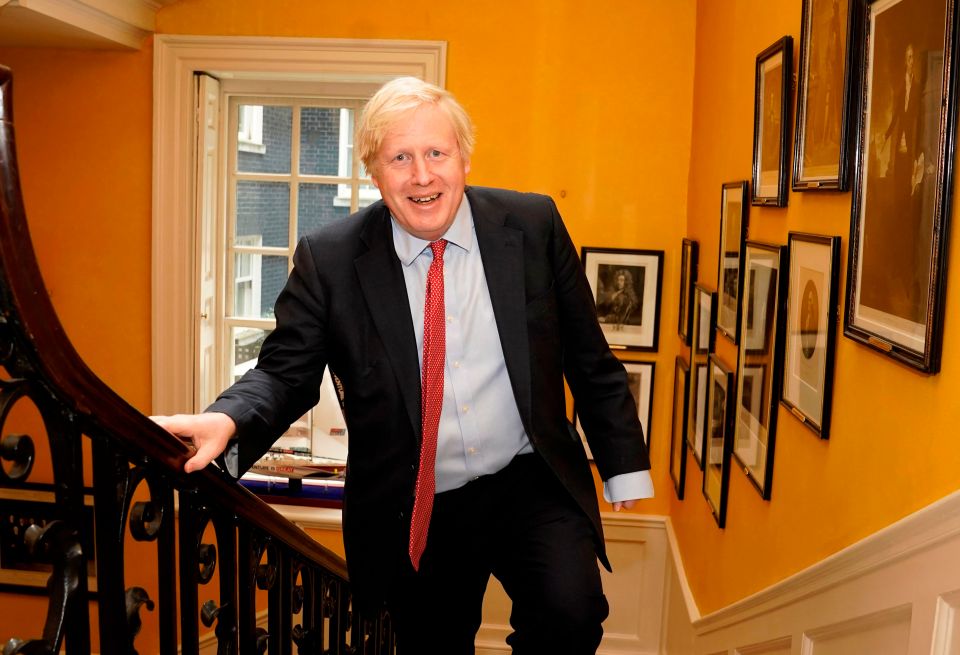  Boris was pictured smiling after his son was born