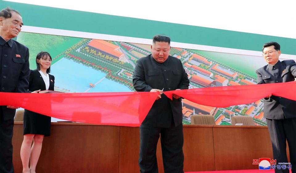  After weeks of rumours surrounding his health the despot seemingly broke cover, cutting a ribbon at a new fertiliser plant