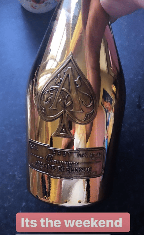  Gemma shared a picture of a gold bottle of Armand de Brignac Ace of Spades champagne, which retails at around £250