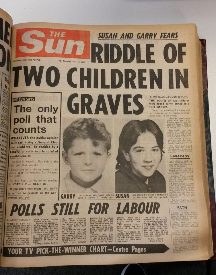  The Sun reported the grim discovery on the front page