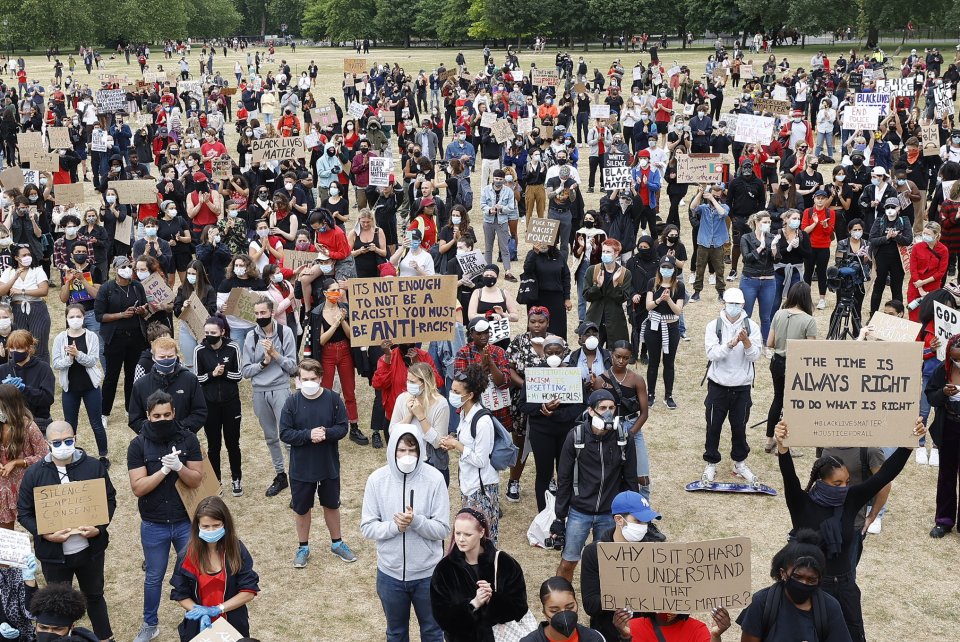  Thousands of people descended on Hyde Park for the Black Lives Matter protest