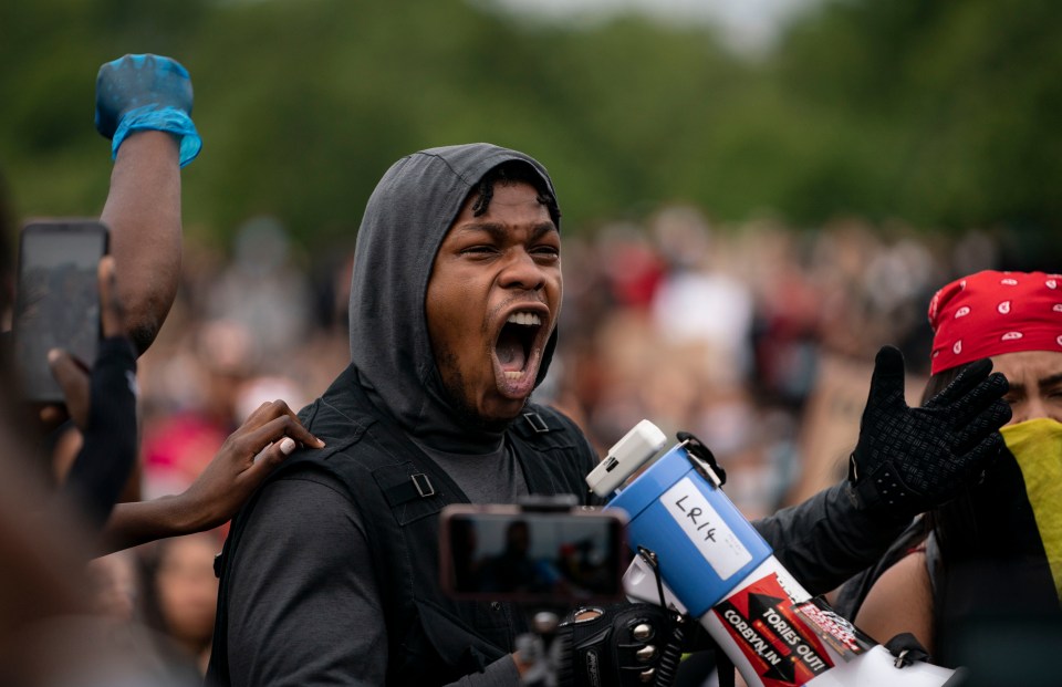  Star Wars star John Boyega spoke to the demonstrators
