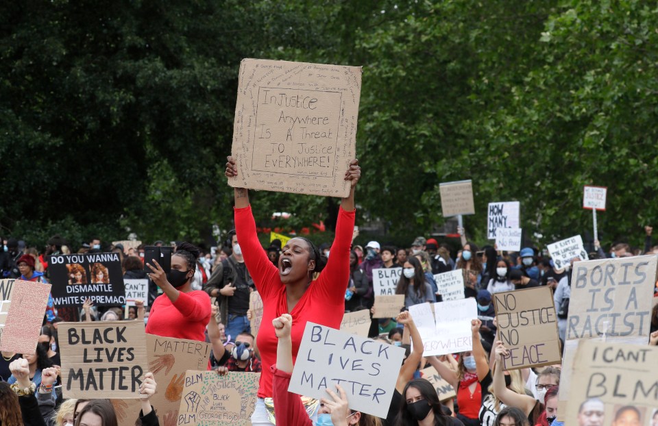  People chanted and called out their message as they peacefully protested