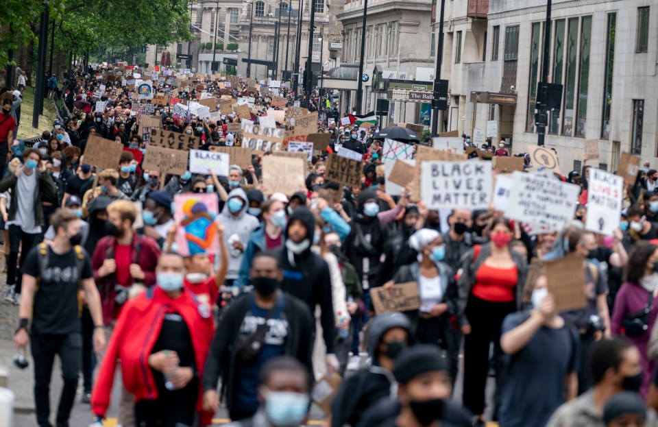 Thousands of protesters gathered in central London to demand equality