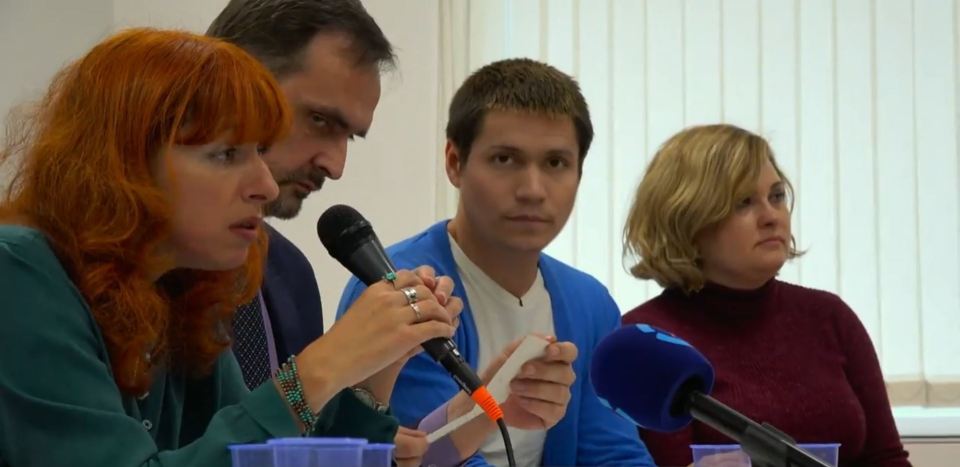 Maxim Lapunov, in the blue cardigan, took the incredible step of publicly speaking out about his torture