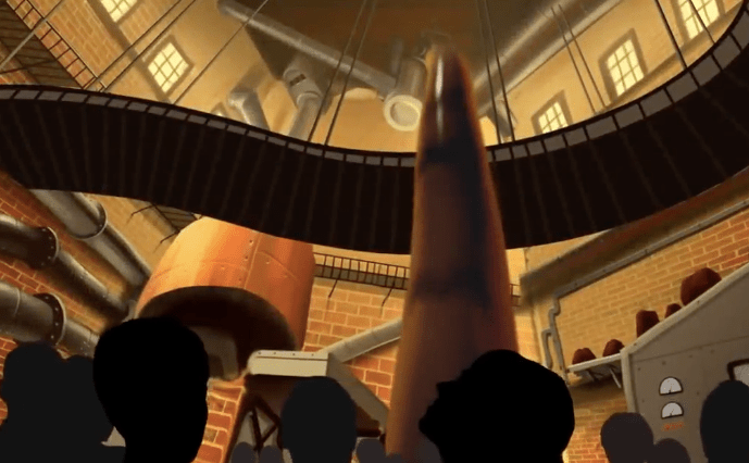 Guests can watch the chocolate making process inside like in Charlie and the Chocolate Factory