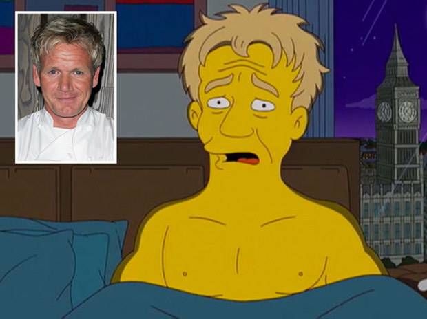 Ramsay appeared topless in The Simpsons