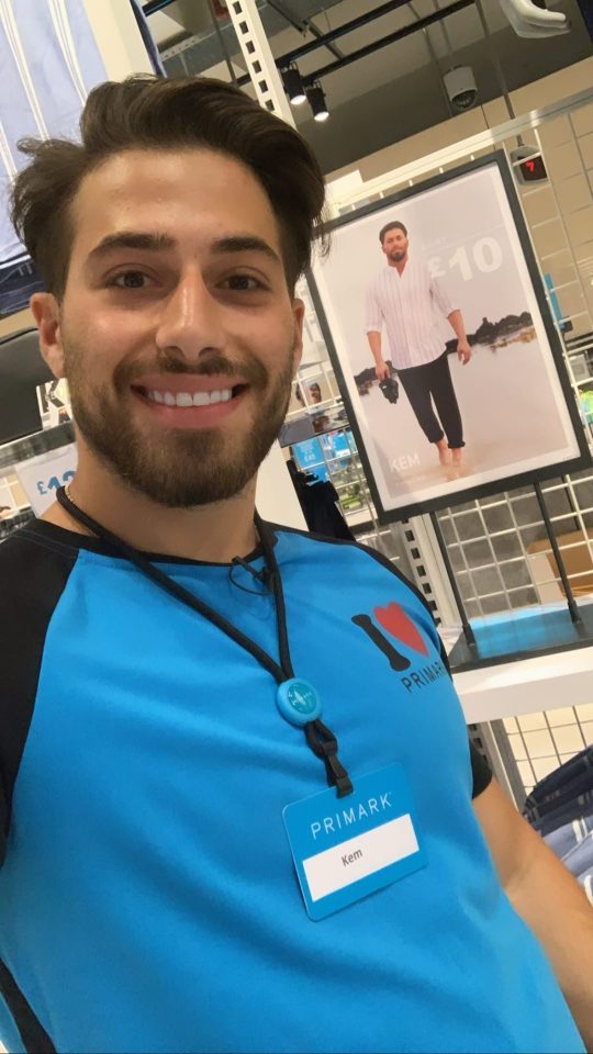  Kem Cetinay turned up at a branch of Primark in the shop's uniform and name badge