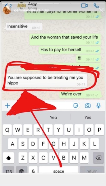 After he called her a 'hippo' Gemma dumped him