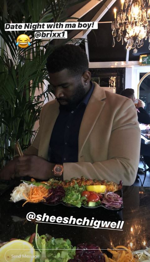 Kris enjoyed a meal out with his two pals at the Towie hotspot