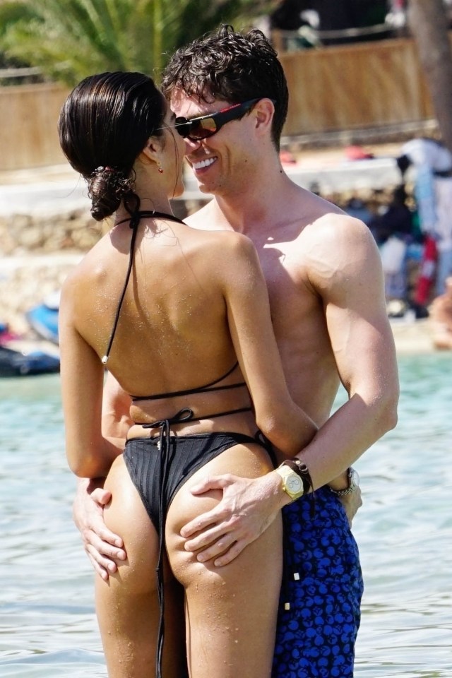 The couple looked smitted on their first holiday since lockdown