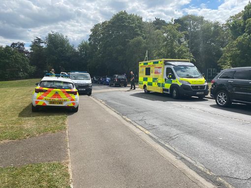 A 13-year-old boy is in hospital after being stabbed in a park in Hertfordshire this afternoon