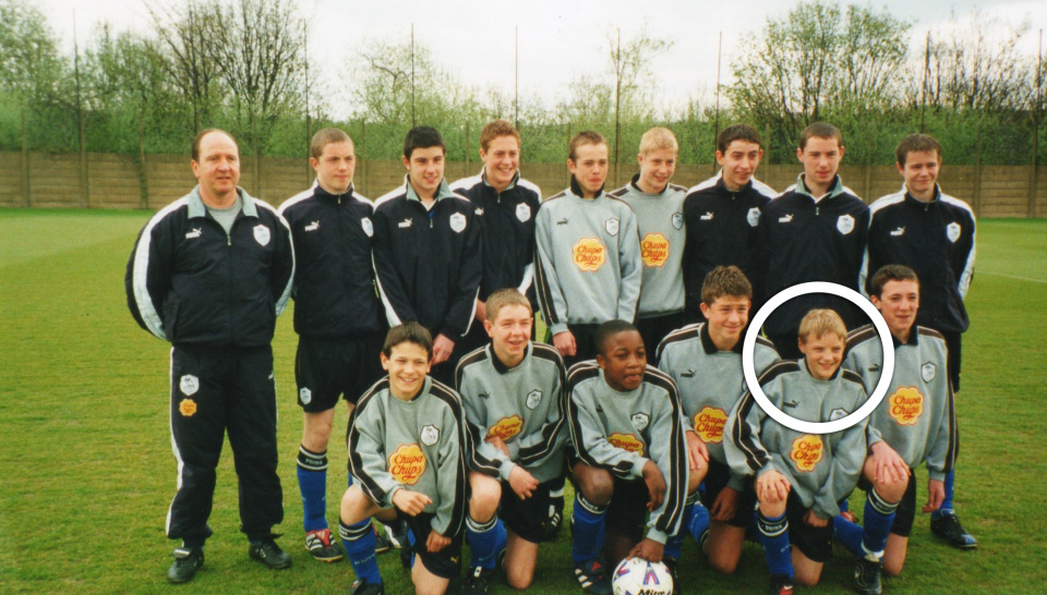 Jamie Vardy with his youth football team.