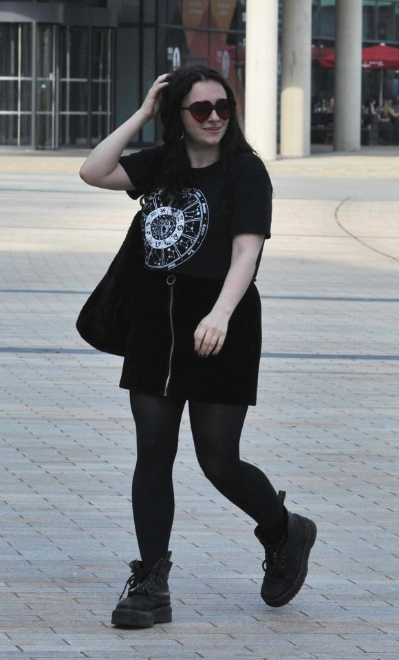  Mollie Gallagher looked worlds away from her Coronation Street character during a stroll in Salford
