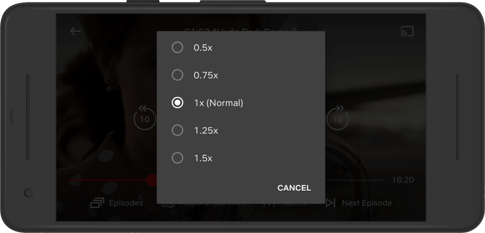 You need to change the speed manually each time you watch something new