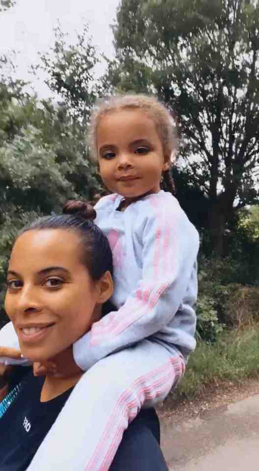 Rochelle, pictured with her daughter, is currently expecting her third child