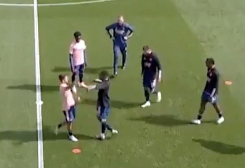 The Arsenal pair clash before last week's win over Fulham