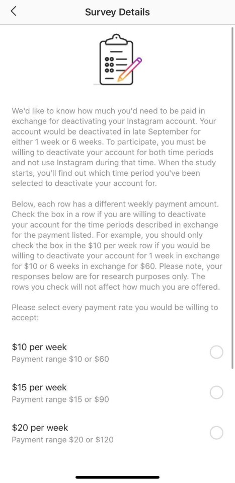 Some US users have received a message asking if they'd like to sign up to the survey