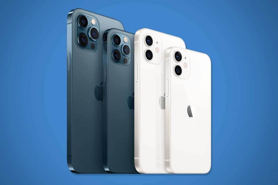 In total, for 5G-ready iPhones were announced Tuesday: (L-R) The iPhone 12 Pro Max, the iPhone 12 Pro, the iPhone 12 and the iPhone Mini