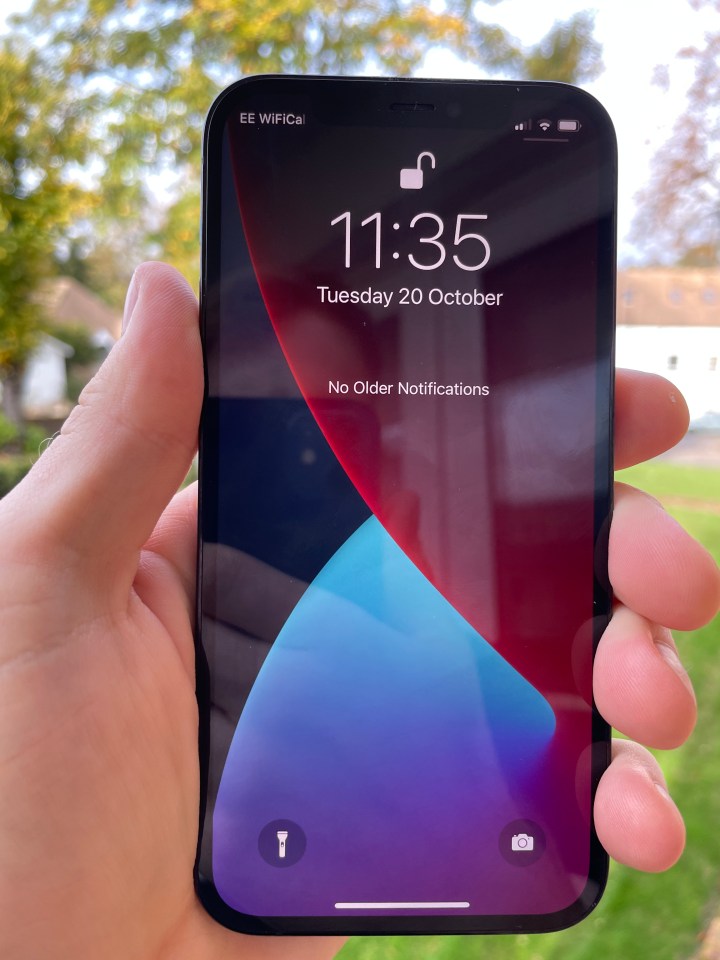 The screen is large and bright