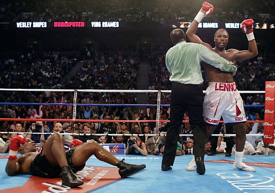 Lennox Lewis opted for Holyfield over Tyson, with the Brit KOing Iron Mike in their 2002 fight