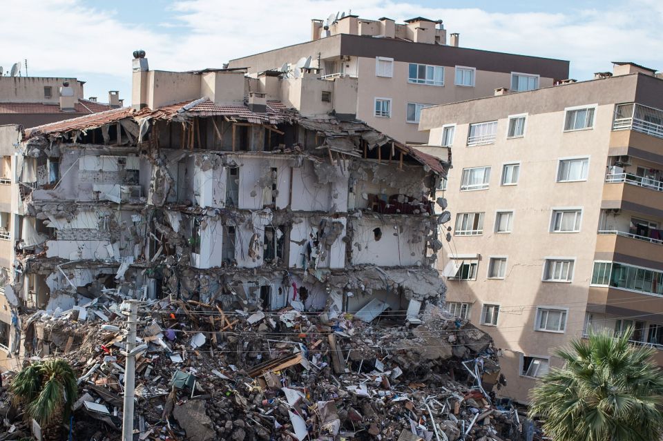 Buildings were almost entirely destroyed in the 7.0 magnitude earthquake