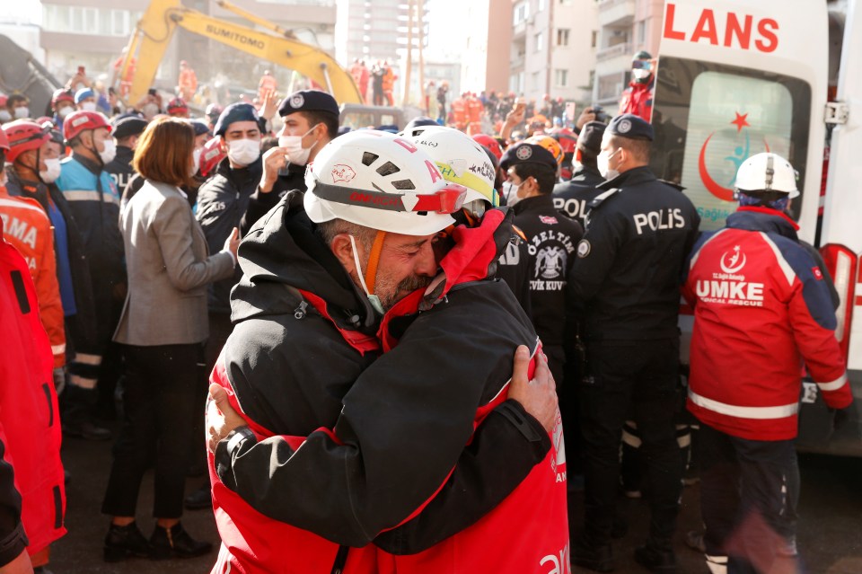 Emotional rescuers cry tears of joy after finding little Ayda Gezgin alive