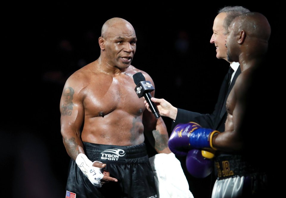  Mike Tyson pictured after his comeback fight