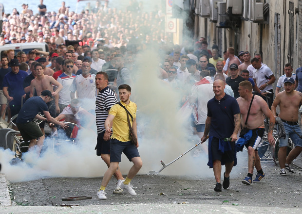 Three Lions supporters were attacked by Russians before the match in Marseille