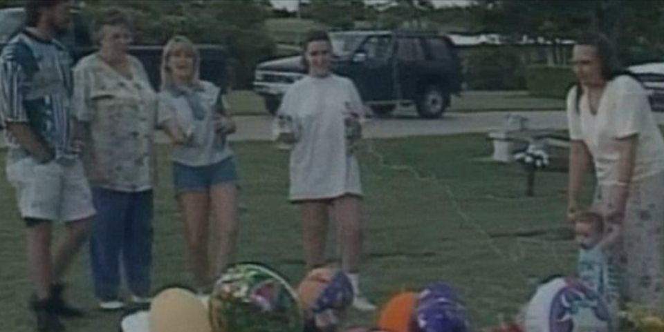 Video footage captured the gathering by the graveside