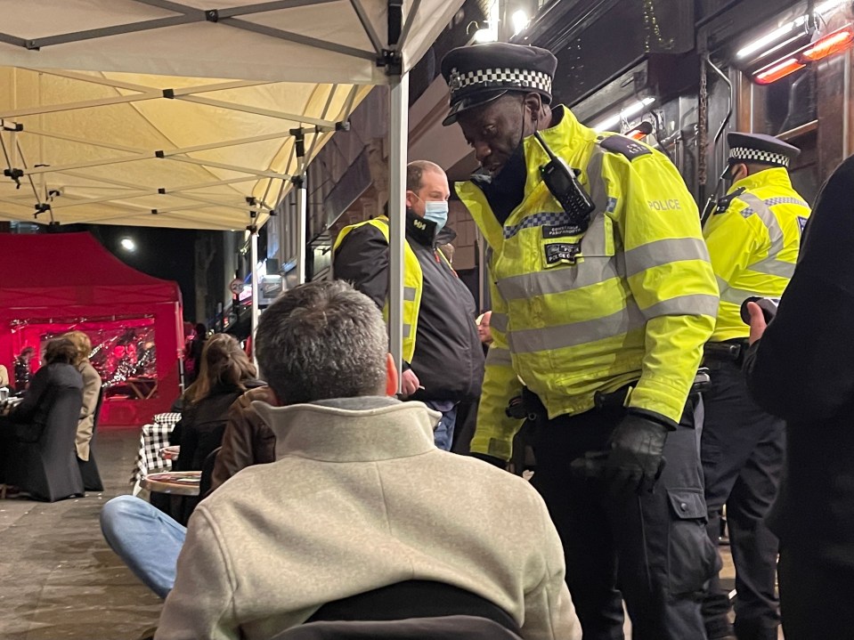 Cops started patrolling the streets as the night drew to a close