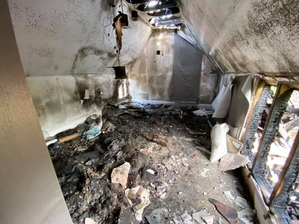 Much of the home is completely ruined