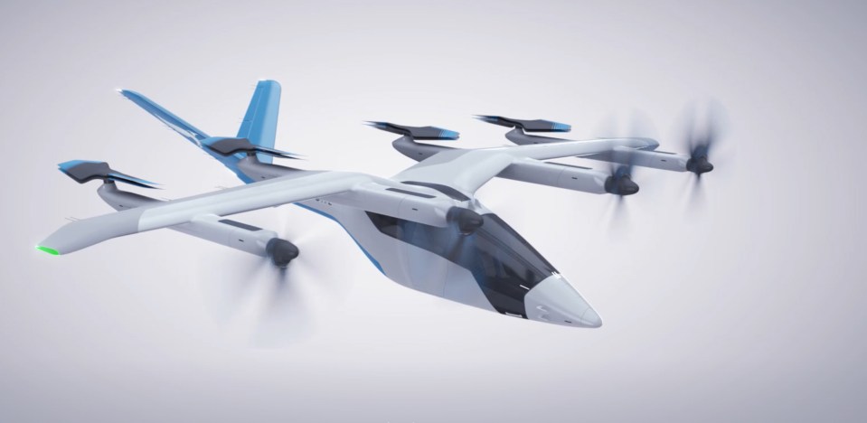 The flying taxi looks like a large drone
