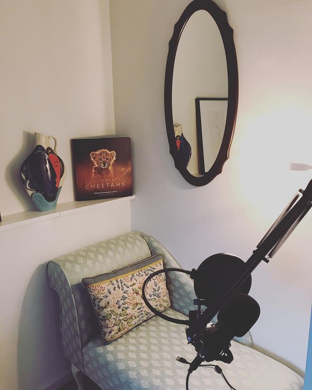 He's also set up a makeshift studio