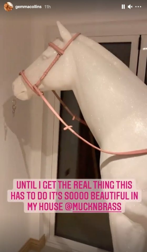 Gemma Collins has got herself a life-sized pink glittery horse for her new pad
