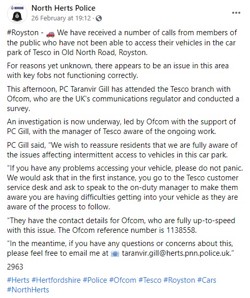 Police and Ofcom are investigating the incident